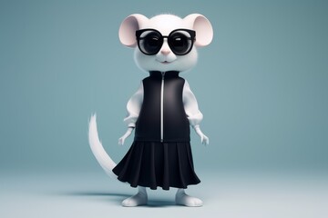 White Rat in Sunglasses and Black Dress