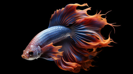 Fototapeta premium Fancy fighting fish are native to Thailand and are commonly raised for their beauty.