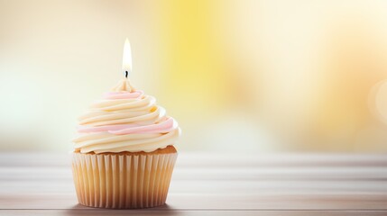 Cupcakes with candles to celebrate birthdays