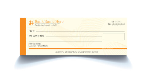 Bank check book template, corporate bank check book, 