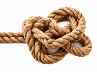 Knot and rope isolated on white, Tangle mess, Problem and complicated concept. - obrazy, fototapety, plakaty