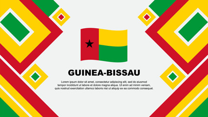 Guinea-Bissau Flag Abstract Background Design Template. Guinea-Bissau Independence Day Banner Wallpaper Vector Illustration. Guinea-Bissau Cartoon