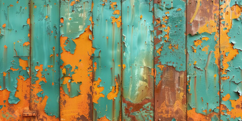 green teal rusty metal surface with clear signs of corrosion and rust formation. Suitable for backgrounds, textures, industrial concepts, or designs with a weathered