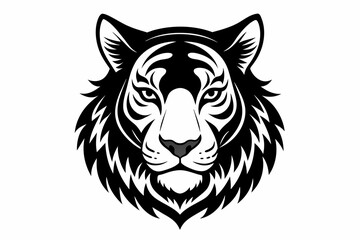 Tiger head silhouette vector art illustration