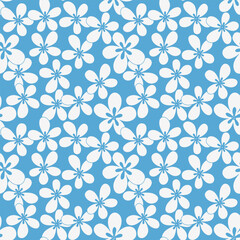 Japanese Blossom Fall Vector Seamless Pattern