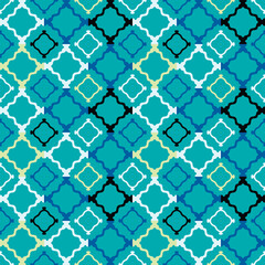 Fototapeta premium Japanese Diamond Square Mosaic Vector Seamless Pattern