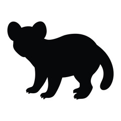 silhouette of koala on white