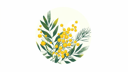 Botanical Mimosa Illustration