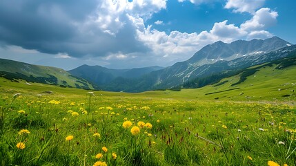 Alpine meadow in the mountains