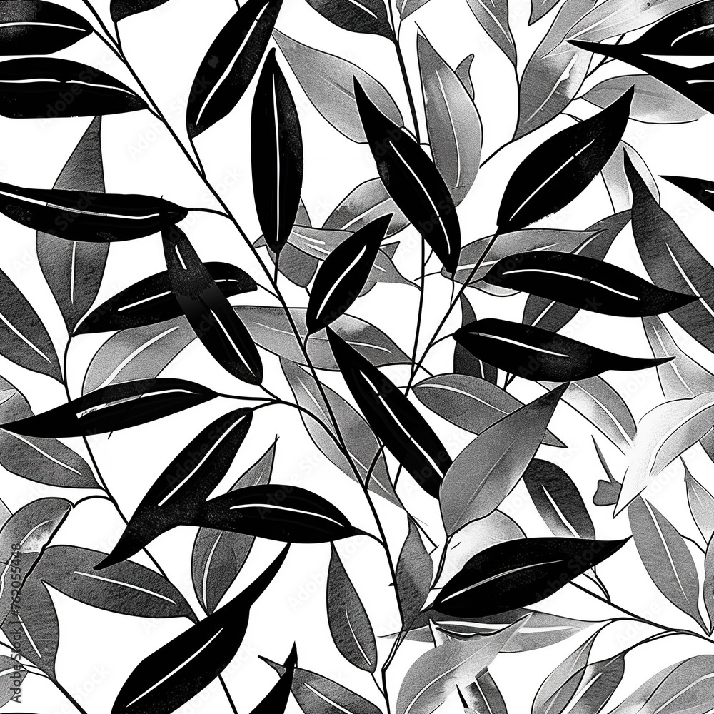 Poster leafy seamless patterns background