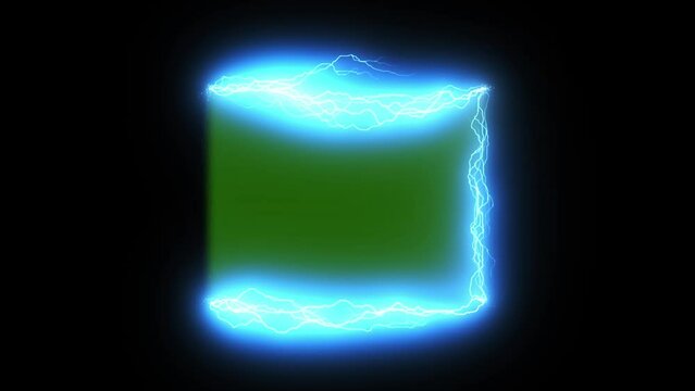 Green screen square border lightning effect