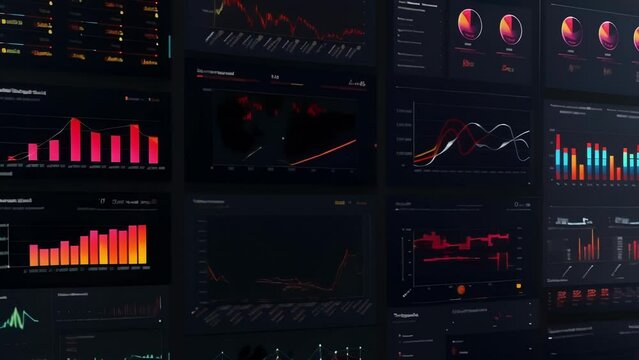 An engaging and interactive dashboard showcasing realtime data and analytics displaying various charts and graphs measuring productivity and performance on a daily weekly