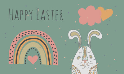 Backgrounds with rabbit Happy Easter 19