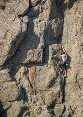 Climber at Great Falls Park, National Park Service site in Virginia