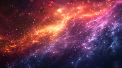 Abstract Space Background featuring multicolored Galaxy, Nebula and stars. Cosmic wallpaper.