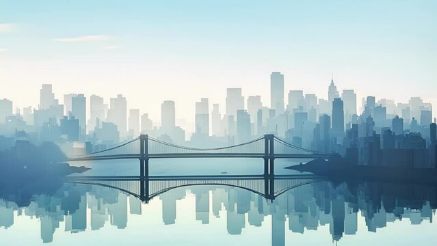 A picturesque cityscape in the distance with the silhouette of the iconic Ponte Vo stretching across the horizon.