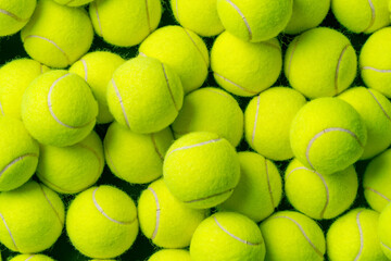 Background of lots of vibrant tennis balls