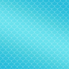 Holographic blue background with mermaid scales. Scaled dragon underwater sea texture. Marine underwater background
