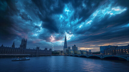 A stormy night in London.