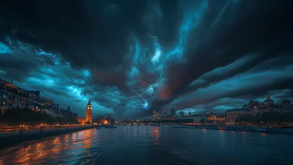 Zelfklevend Fotobehang A stormy night in London. © Janis Smits