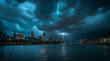 Obraz premium A stormy night in London.
