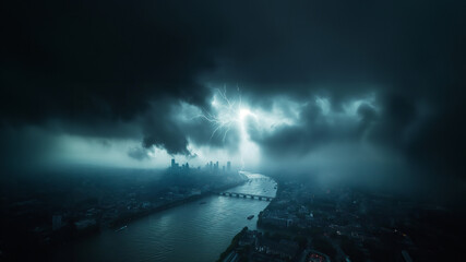 A stormy night in London.