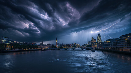 A stormy night in London.