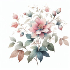Fototapeta premium Romantic Watercolor Fairy Arrangements - Soft Pastel Clipart Set