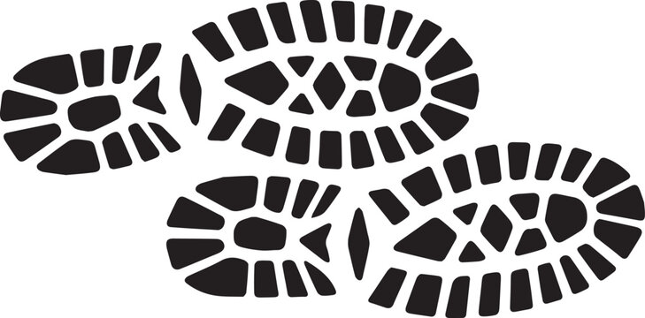 Boot tracks. Vector pattern of two shoe silhouettes.