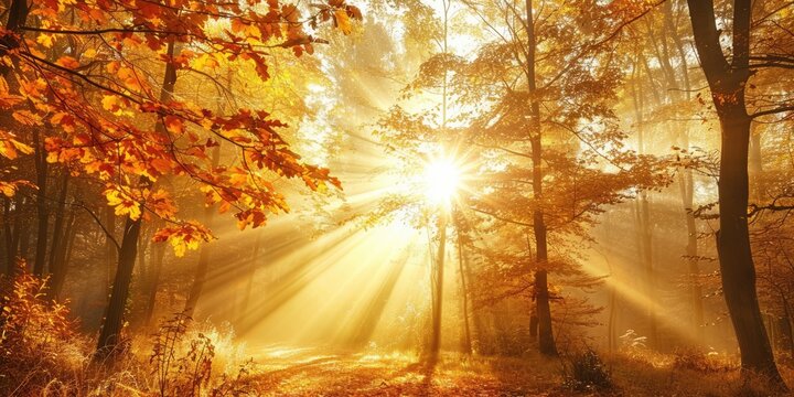 autumnal forest landscape nature background