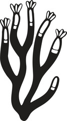Hand Drawn undersea coral in flat style