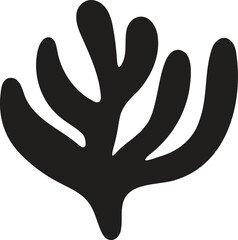 Hand Drawn undersea coral in flat style