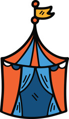 Hand Drawn Carnival tent in flat style