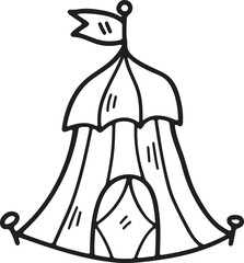 Hand Drawn Carnival tent in flat style