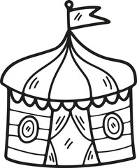 Hand Drawn Carnival tent in flat style