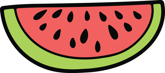 Hand Drawn watermelon in flat style
