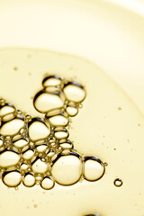 A close-up photo of water droplets that can be used in science, medicine, ingredients, and beauty designs.