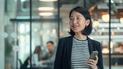 A photo of an attractive asian business woman 