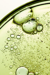 A close-up photo of water droplets that can be used in science, medicine, ingredients, and beauty...