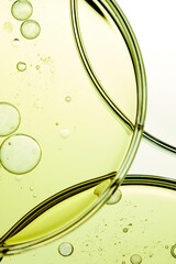 A close-up photo of water droplets that can be used in science, medicine, ingredients, and beauty...