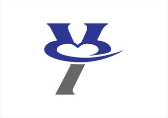 Letter Y Love Logo Design, Brand Identity logos vector, modern logo, Logo Designs Vector Illustration Template