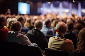 Diverse Audience Members Attentively Engaged in a Conference Presentation at a Professional Seminar