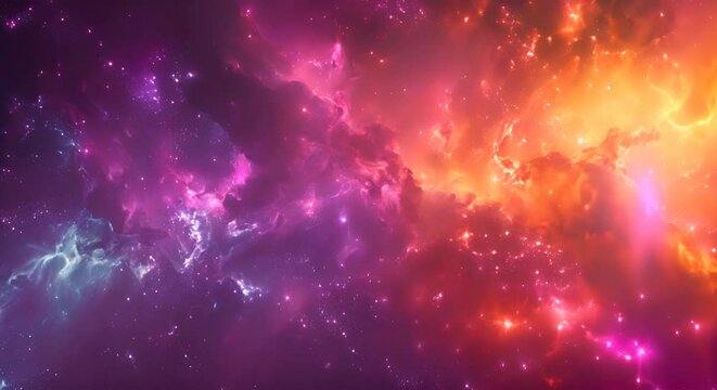 Ethereal space nebula scene, colors dancing in cosmic harmony