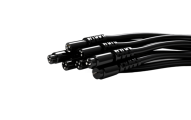 Group of Black Wires on White Background. On a White or Clear Surface PNG Transparent Background.