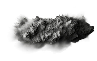 A Black and White Photo of a Rock. On a White or Clear Surface PNG Transparent Background.