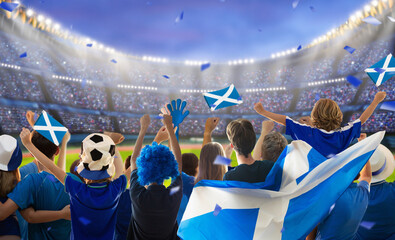 Scotland football team supporter on stadium.