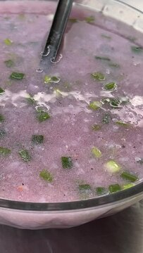 Taro Vietnamese purple soup with vegetables