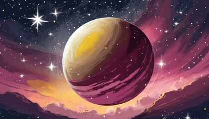 Naklejka premium planet and sun