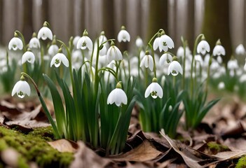 spring snowdrop flowers