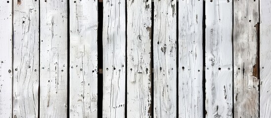 Closeup white wooden slats for backdrop